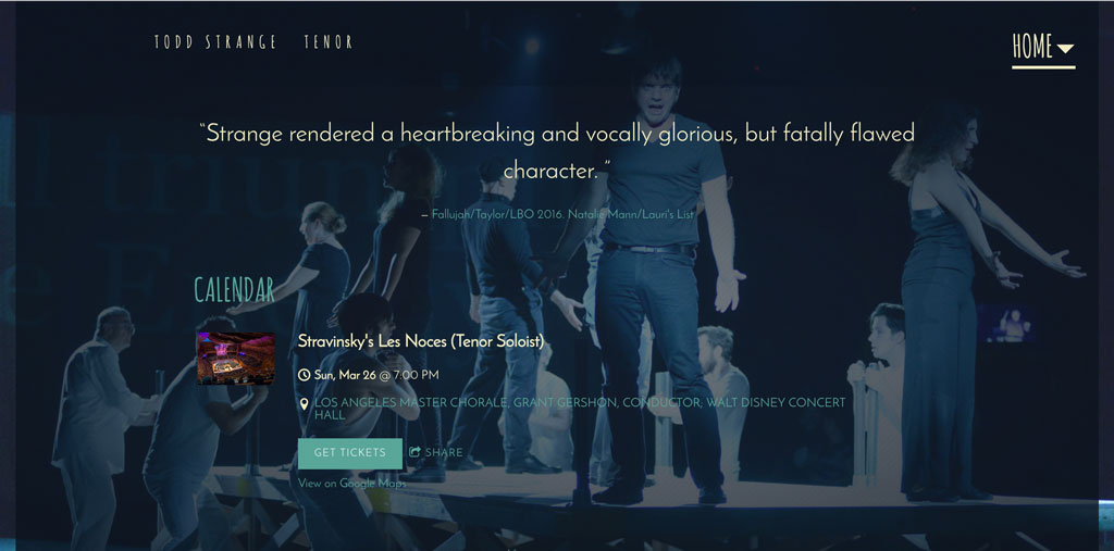Opera singer website example
