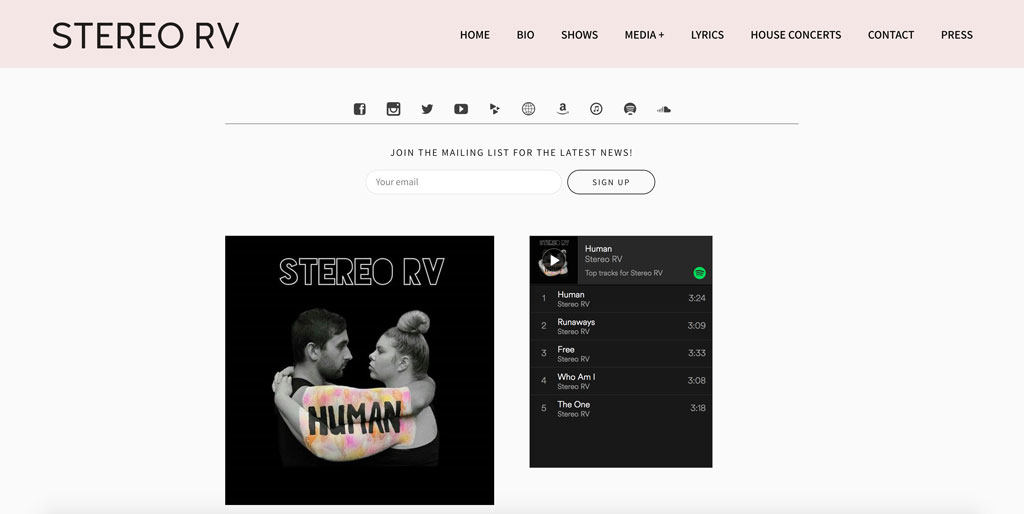 Stereo RV band website