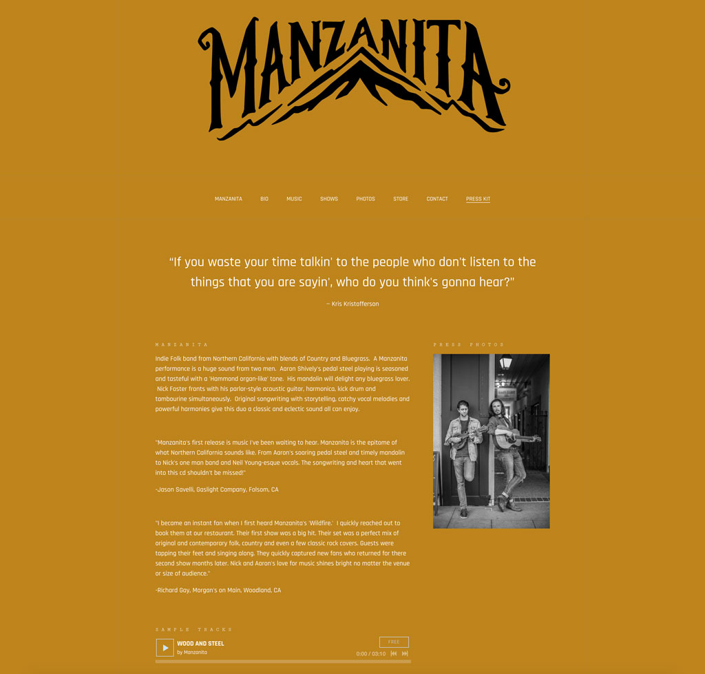 Manzanita website customization