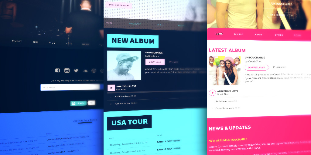 New: styled sections for your band website!