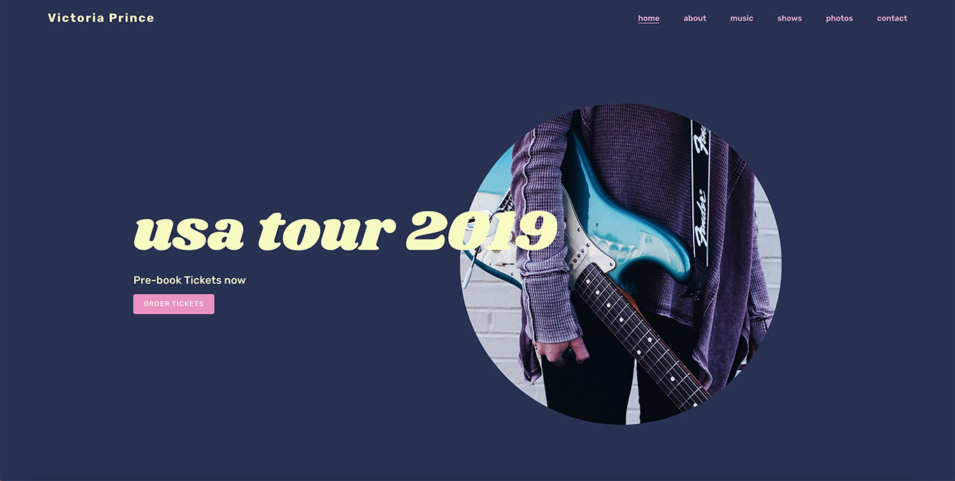 Music website template images