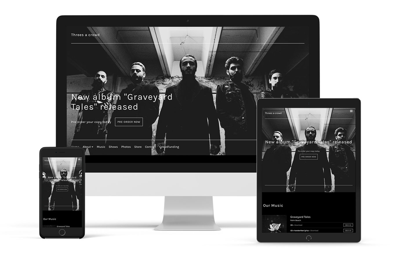 Music website template example