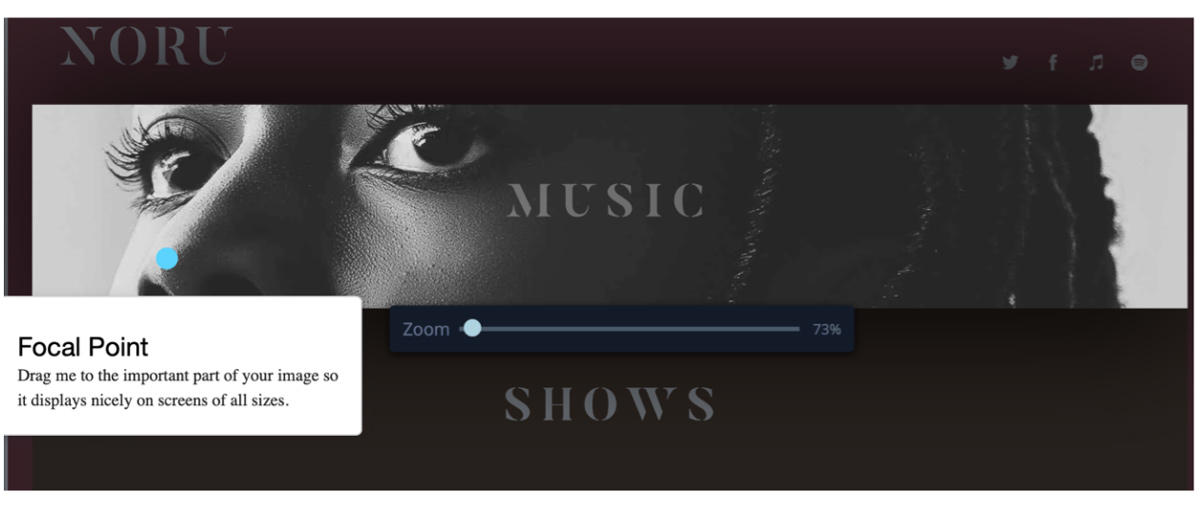 Use imagery and full-height sections in music web design