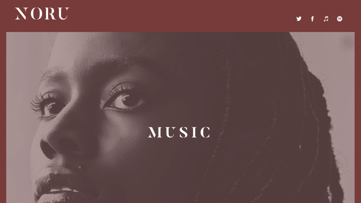 Use imagery and full-height sections in music web design