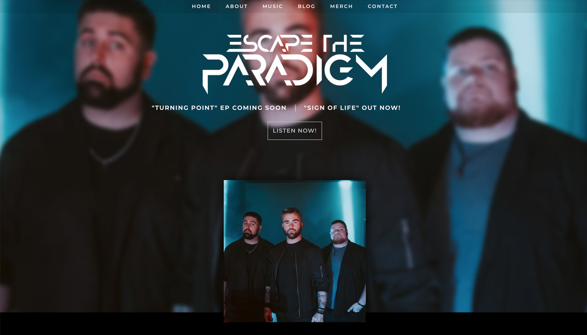 Band website template example: Empire