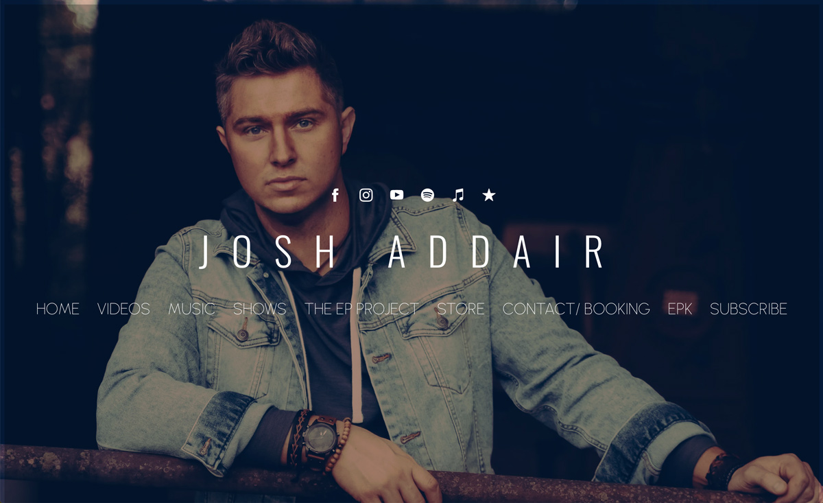 15 of the best music website designs: Josh Addair