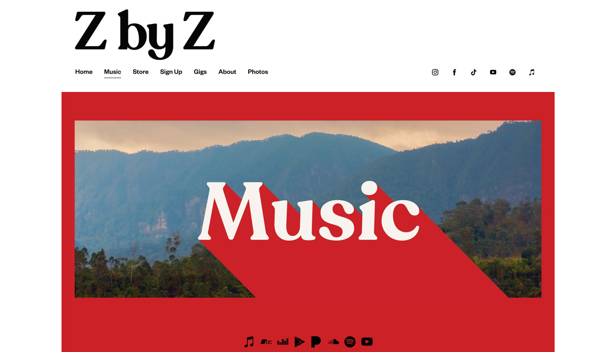 15 of the best music website designs: example
