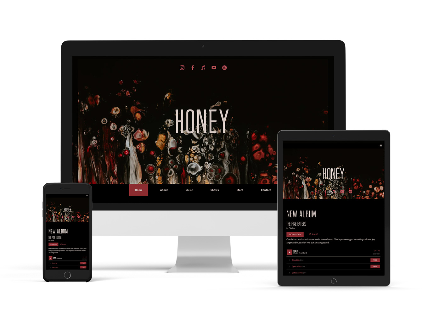 Bandzoogle Blog - New Website Template Honey - Sombre