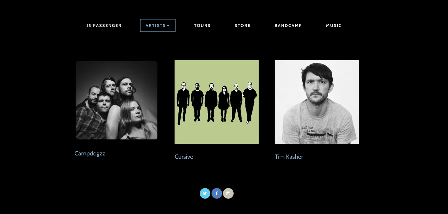 How to build a record label website - artist page