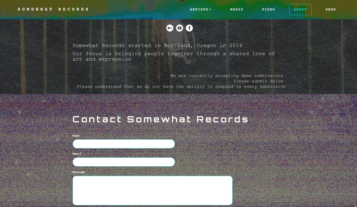 How to build a record label website - contact