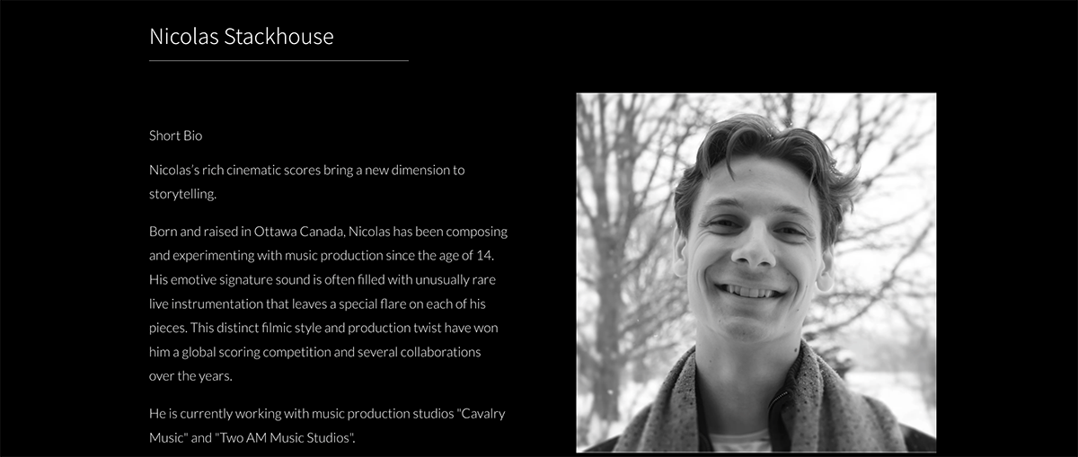 Best Music Composer Websites - Artist Bio
