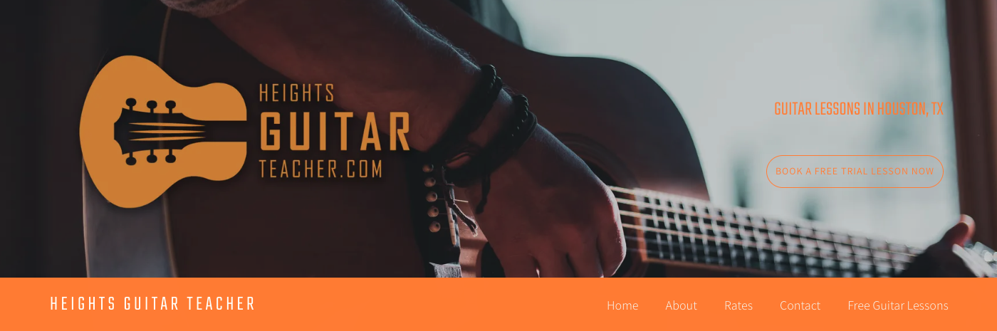 How to build a guitar teacher website - Homepage