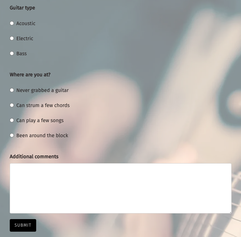 How to build a guitar teacher website - Contact