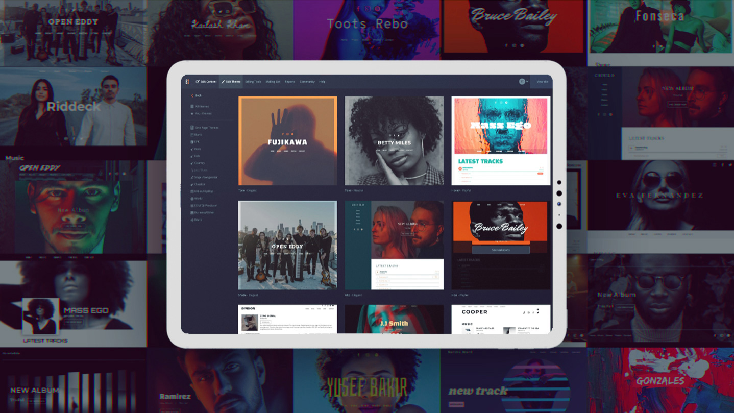 250 fresh website templates for folk, rock and country