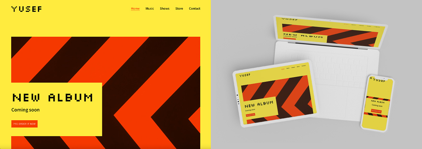 5 ways to use bold color in music website design example