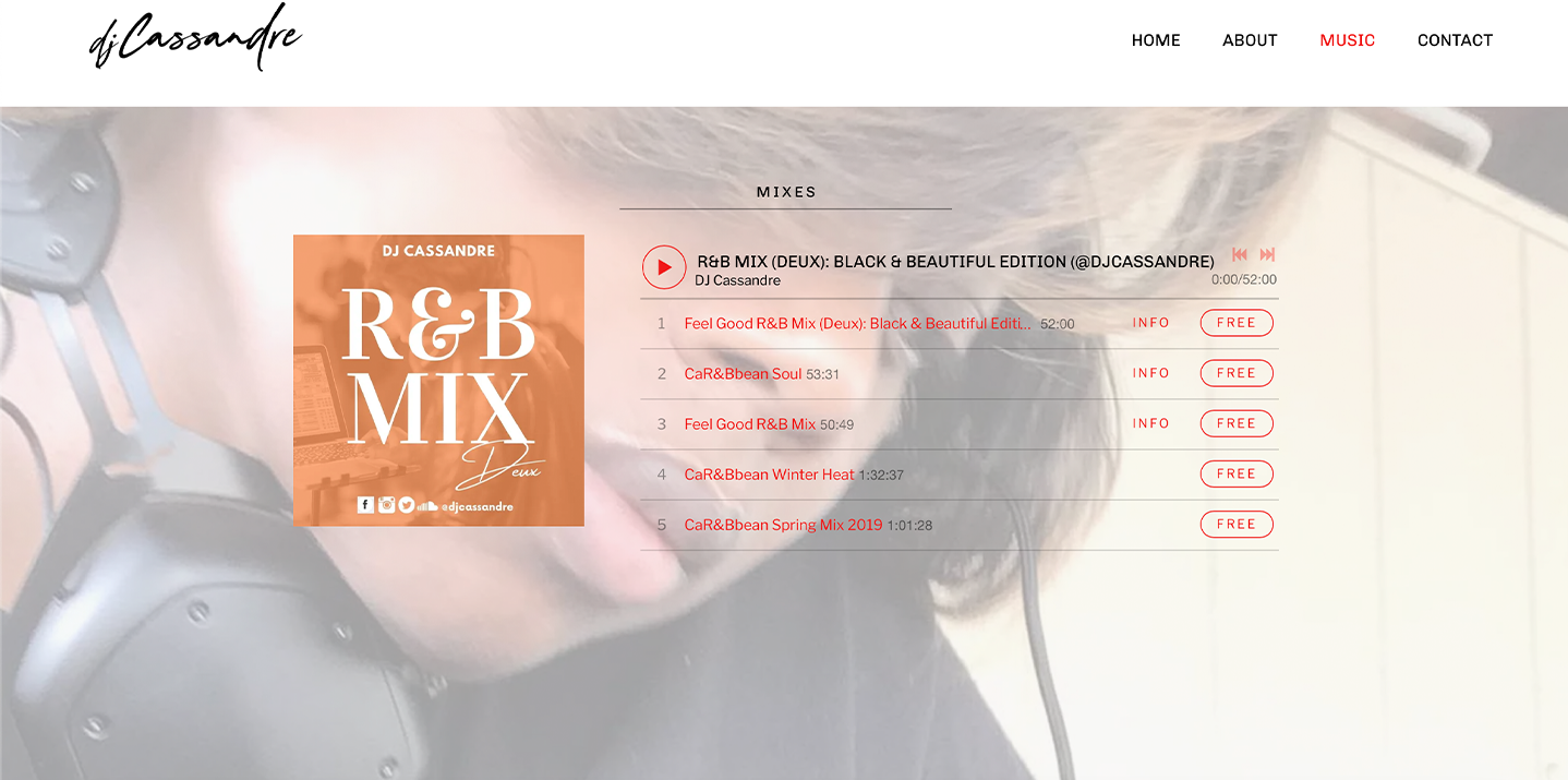 Best DJ website design example