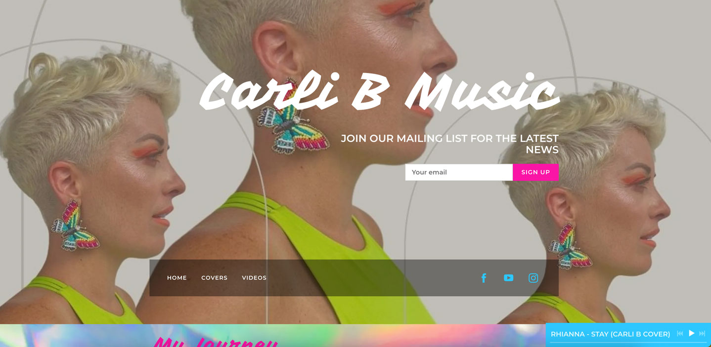 16 website templates for musicians and bands - example of Synth template