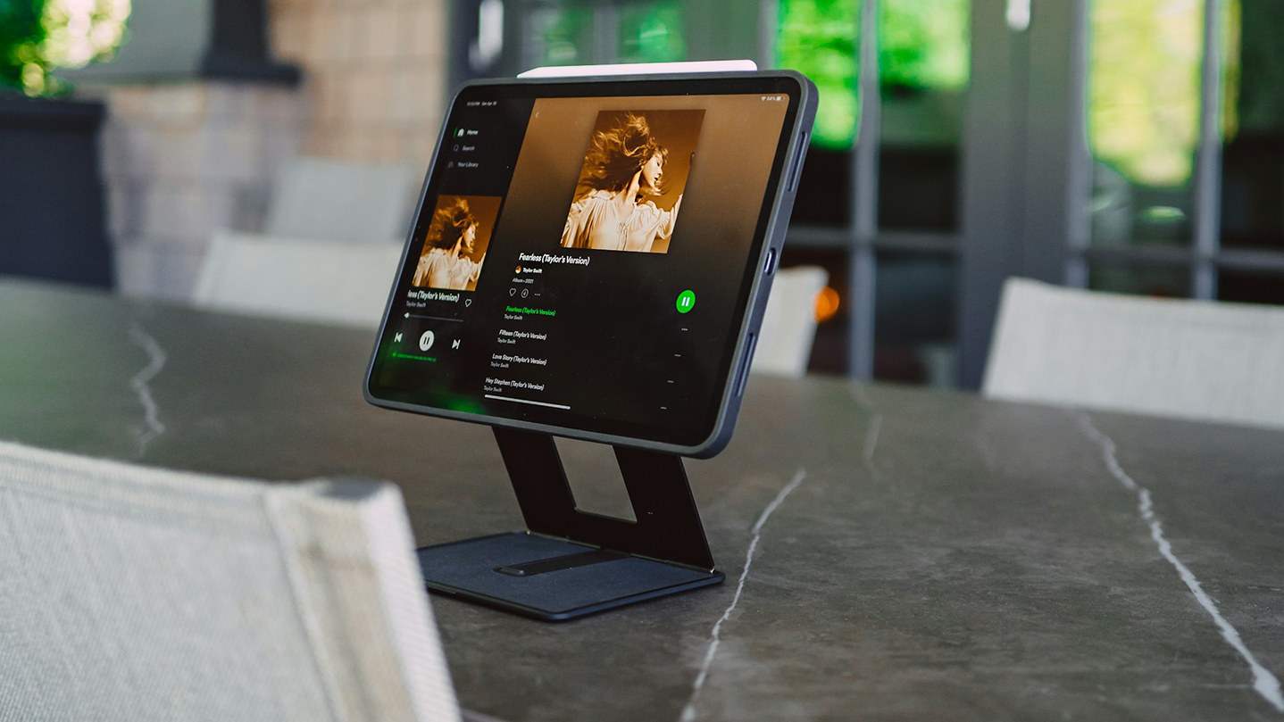 Bandzoogle blog: streaming for musicians. Image of a tablet displaying an artist's Spotify page.